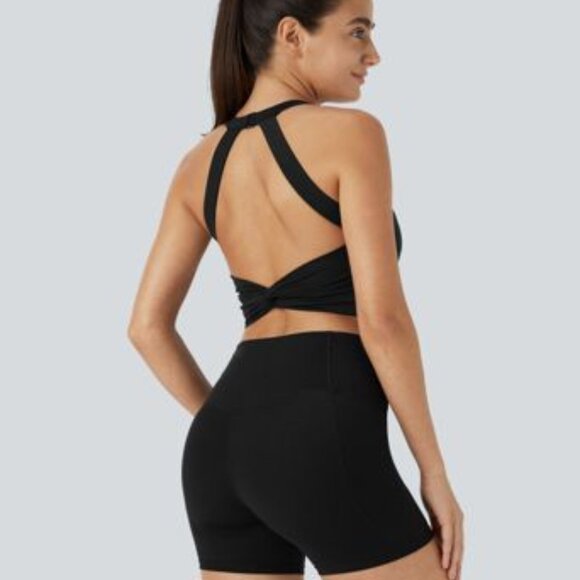 HALARA Other - HALARA NWT 2 PIECE SET Black Softlyzero Plush Cutout Top  & High-Waist Shorts S